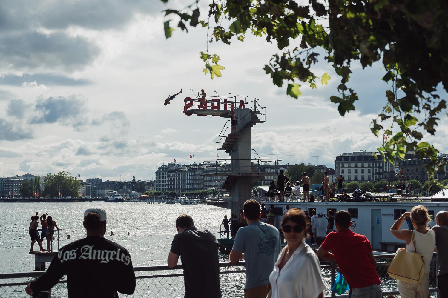 High diving at Bains des Pâquis, Geneva